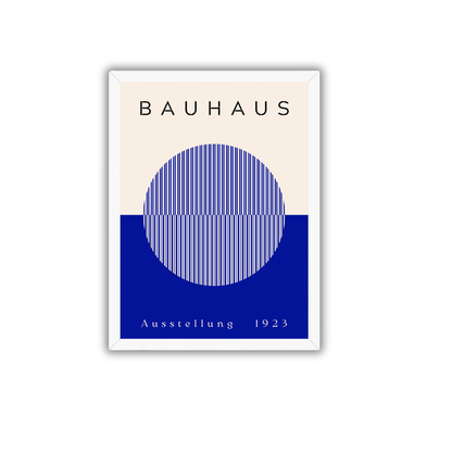 Blue Circle Bauhaus Exhibition Poster | Minimalist Geometric Wall Art