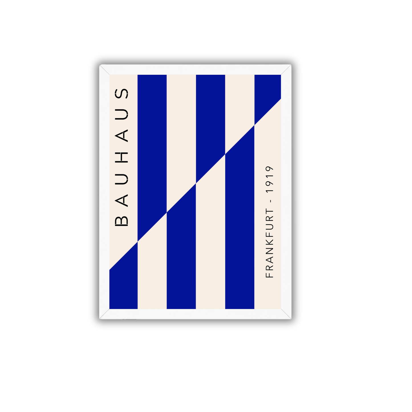 Blue Striped Bauhaus Geometric Poster | Modern Minimalist Wall Art