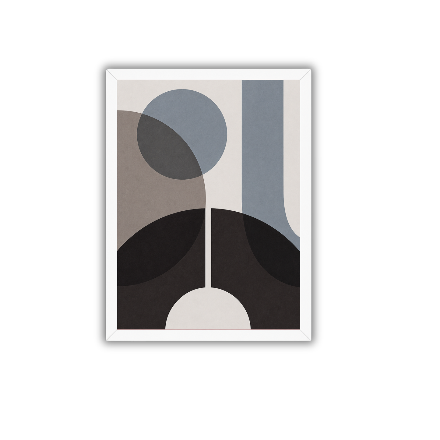 Modern Abstract Geometric Bauhaus Wall Art Print | Black Grey Minimalist Poster