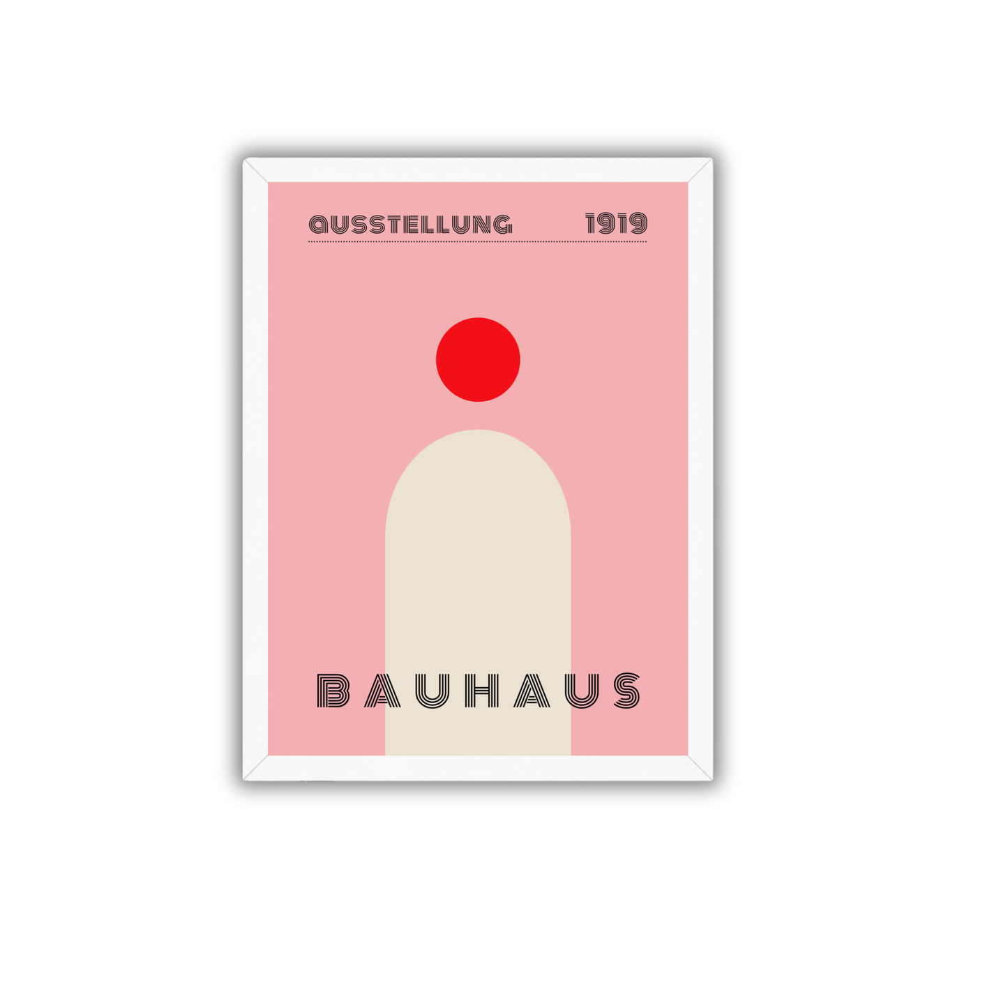 Pink Minimalist Bauhaus Poster | Modern Abstract Geometric Wall Art