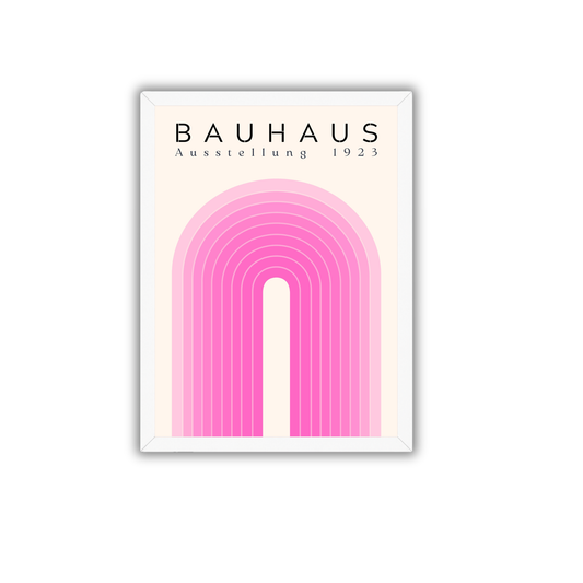 Pink Arch Bauhaus Poster | Modern Geometric Wall Art Print