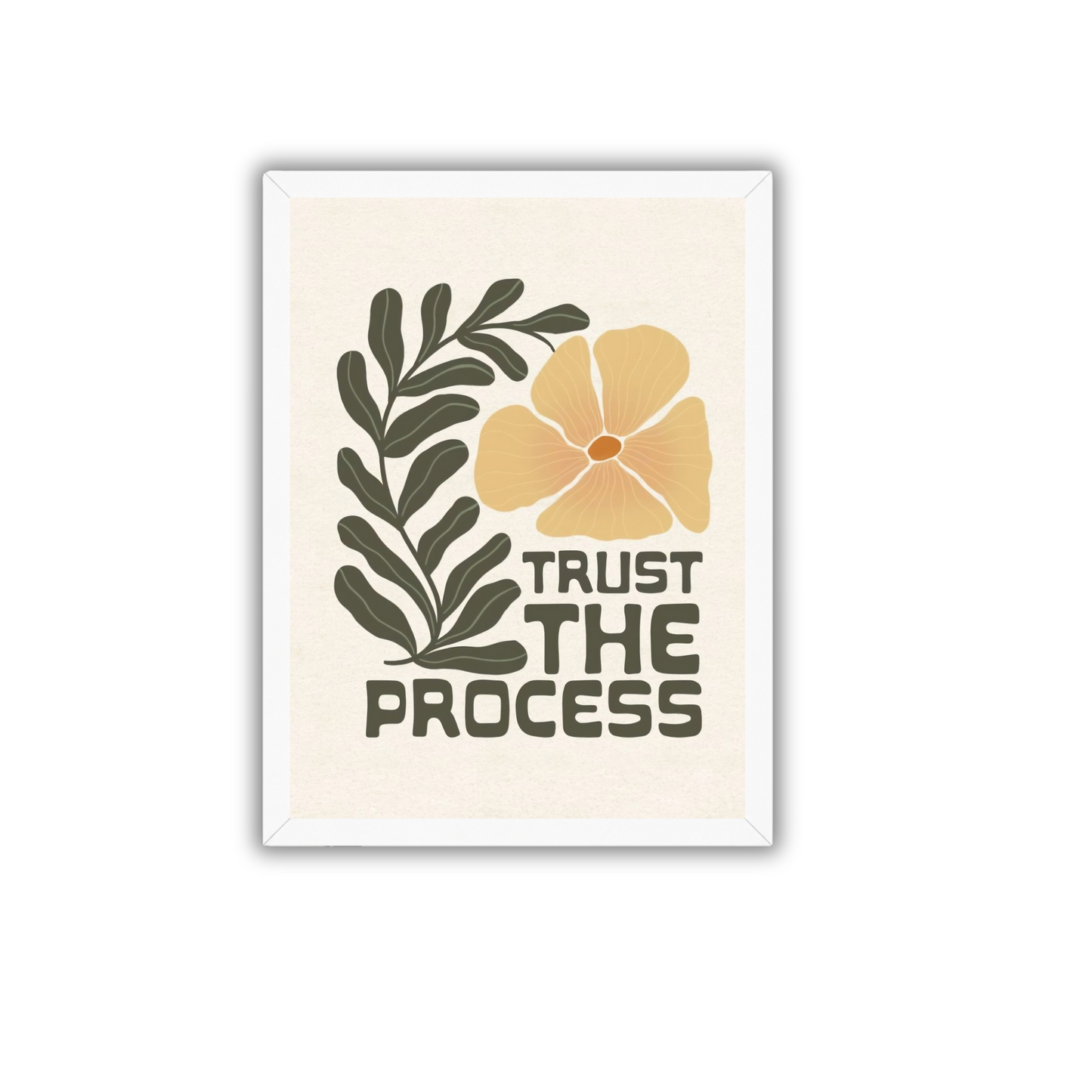 Trust The Process Wall Art Frame | Inspirational Botanical Decor